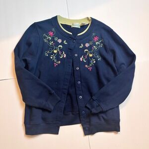 Vintage Shenanigans 90s Grandma-chic Floral Embroidered Button Cardigan M Spring